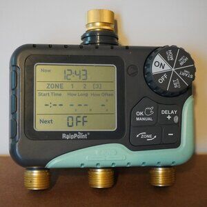 RAINPOINT 3 Zone Sprinkler Timer with Brass Inlet, Water Timer for Garden Hose